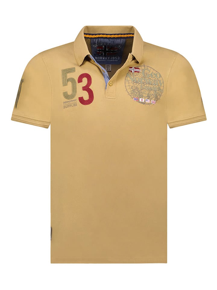 Geographical Norway Koszulka polo "Kelan" w kolorze beżowym rozmiar: S