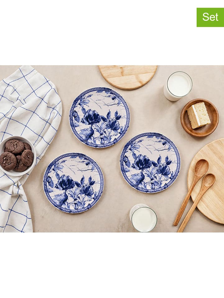 Hermia Talerzyki deserowe (6 szt.) w kolorze biało-granatowym - Ø 19,3 cm rozmiar: onesize