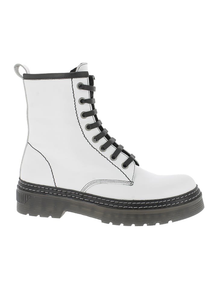 Andrea Conti Skórzane botki w kolorze białym rozmiar: 39