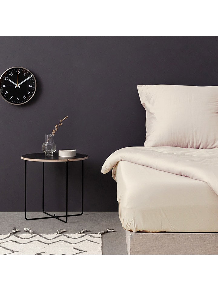 Elizabed Satynowe prześcieradło w kolorze kremowym na gumce rozmiar: 90x200 cm