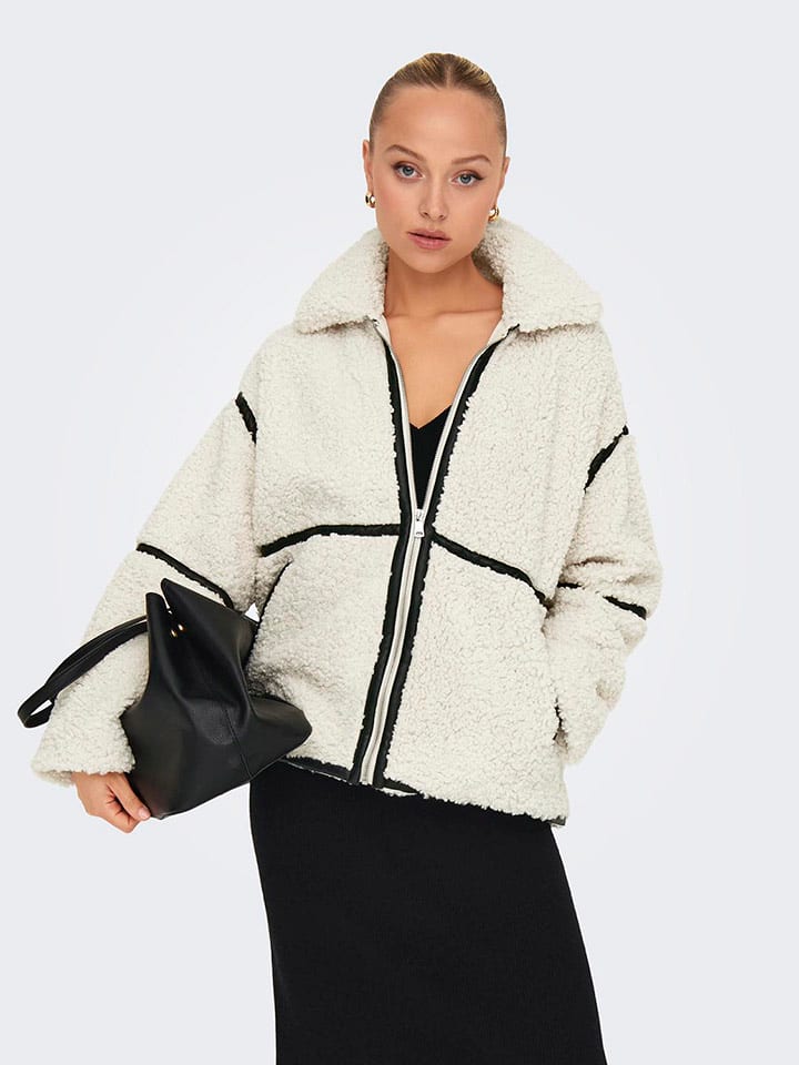 ONLY Kurtka pluszowa "Paris" w kolorze kremowym rozmiar: L