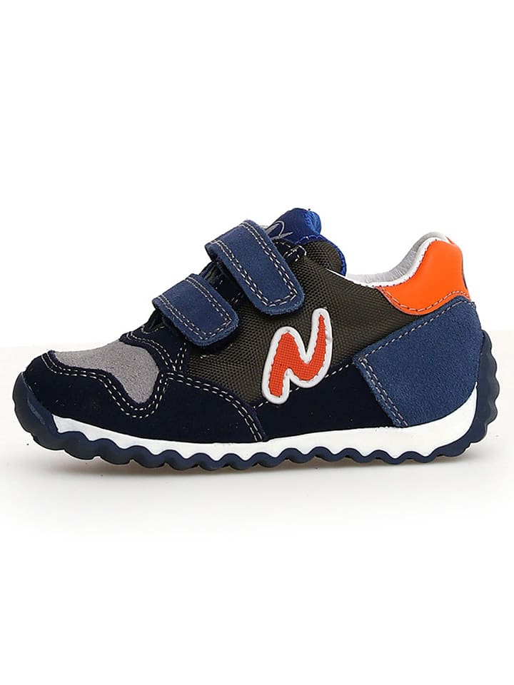 Naturino Skórzane sneakersy "Sammy 2" w kolorze granatowo-pomarańczowym rozmiar: 20