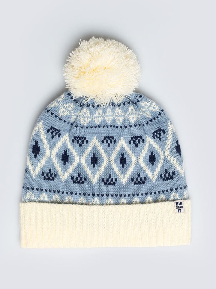 BIG STAR Czapka w kolorze błękitno-kremowym rozmiar: onesize