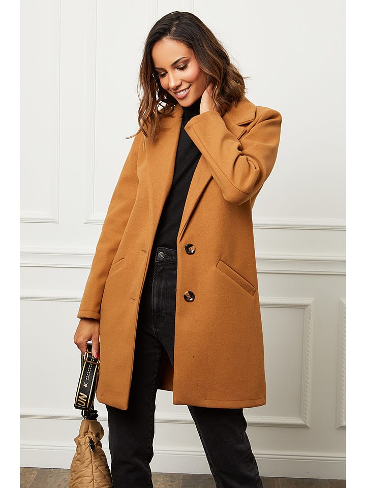 Le Comptoir du Manteau Płaszcz przejściowy w kolorze karmelowym rozmiar: 40