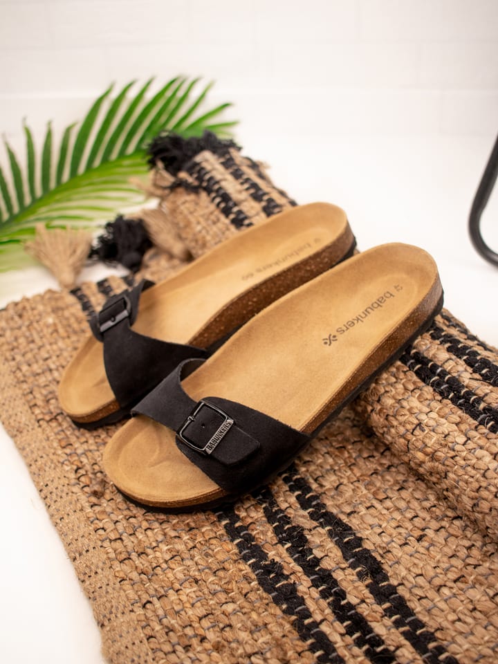 BABUNKERS Family Skórzane klapki w kolorze czarnym rozmiar: 41