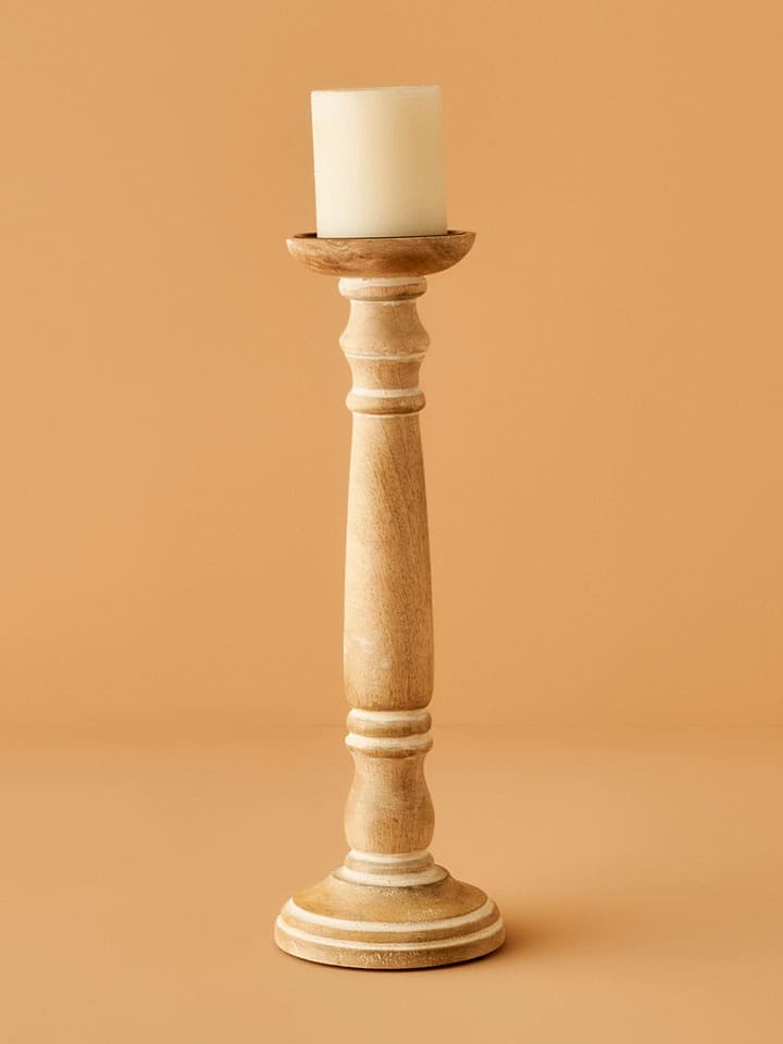 BELLA MAISON Świecznik "Dora" w kolorze beżowym - wys. 38 cm rozmiar: onesize