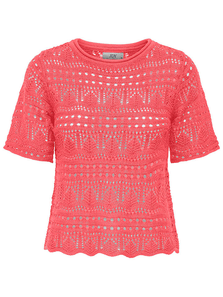 JDY Koszulka dzianinowa w kolorze koralowym rozmiar: S