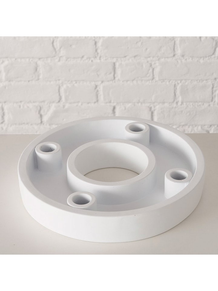 Boltze Świecznik "Betla" w kolorze białym - Ø 25 cm rozmiar: onesize