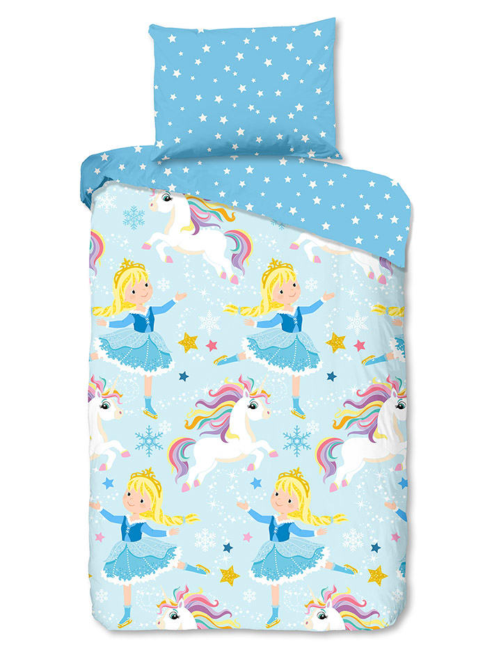 Good Morning Komplet pościeli flanelowej w kolorze niebieskim rozmiar: 135x200 cm