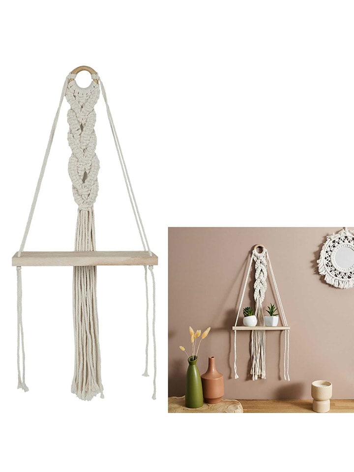 Ethnical Life Regał ścienny "Boho" w kolorze kremowym - 25 x 62,5 x 10 cm rozmiar: onesize