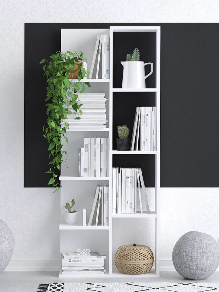 Evila Regał "Viva" w kolorze białym na książki - 60 x 150 x 18 cm rozmiar: onesize