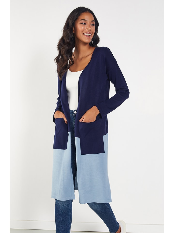 Milan Kiss Kardigan w kolorze granatowo-niebieskim rozmiar: M