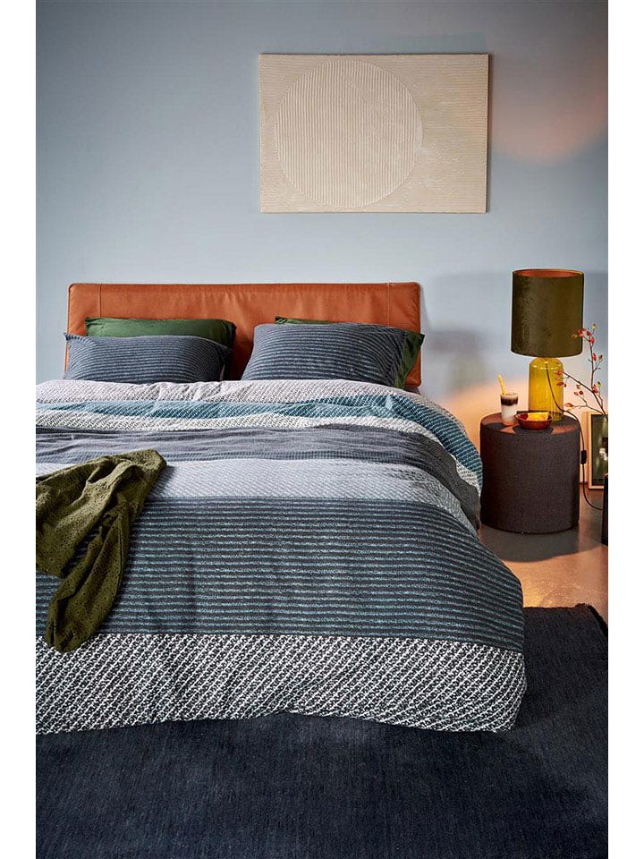 Beddinghouse Komplet pościeli flanelowej "Menno" w kolorze niebieskim rozmiar: 240x200/220 cm