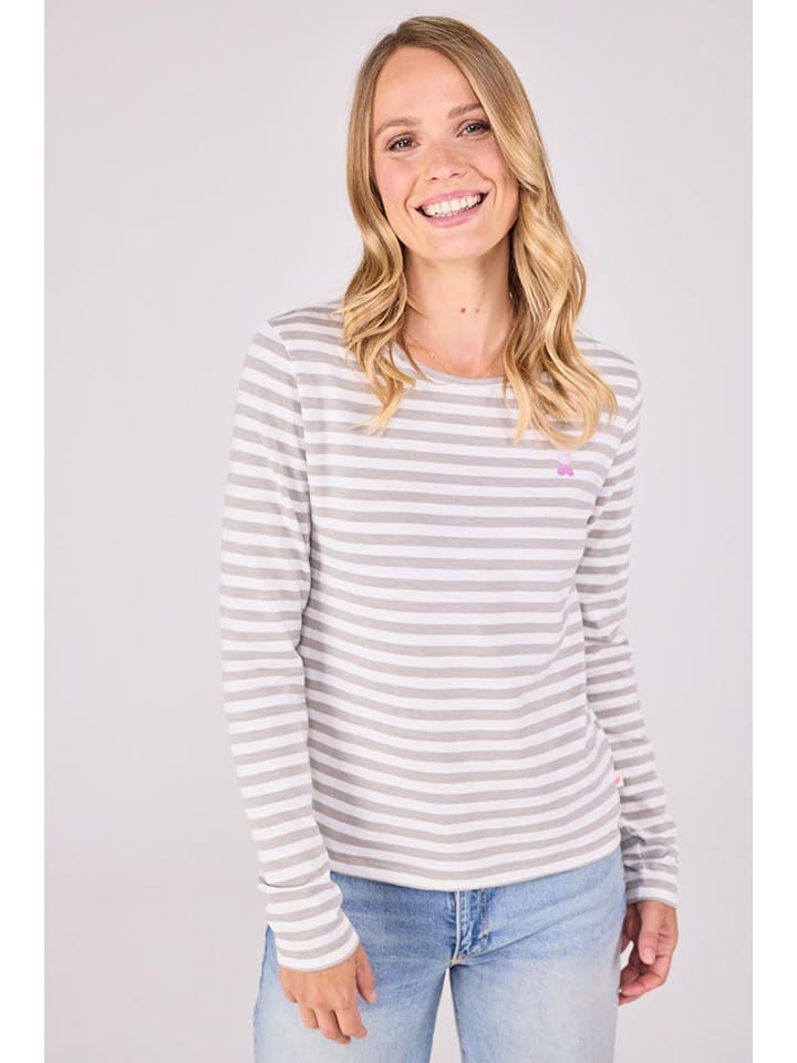 LIEBLINGSSTÜCK Koszulka "Calista" w kolorze szaro-białym rozmiar: 3XL