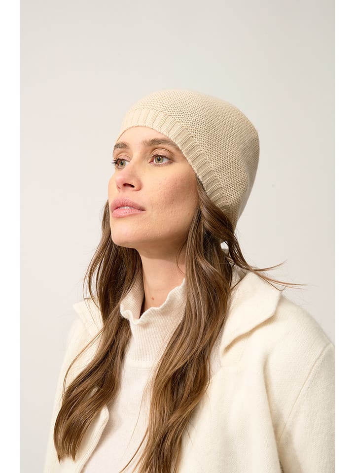 Perfect Cashmere Kaszmirowa czapka "Signy" w kolorze beżowym rozmiar: onesize
