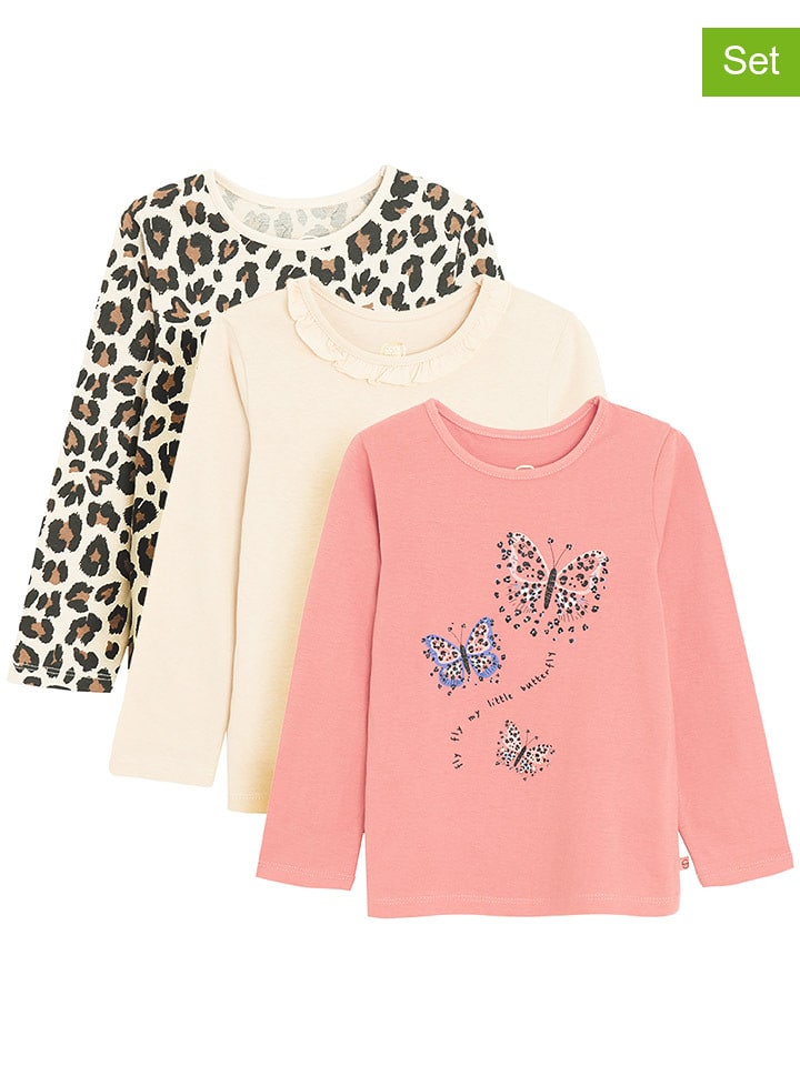 COOL CLUB Koszulki (3 szt.) w kolorze jasnoróżowo-kremowo-jasnobrązowym rozmiar: 128