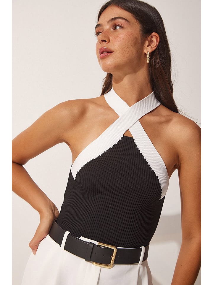 Happiness Istanbul Top w kolorze czarno-białym rozmiar: S/M