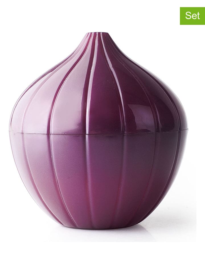 Ibili Pojemniki (2 szt.) w kolorze fioletowym na cebulę - wys. 12 x Ø 11 cm rozmiar: onesize