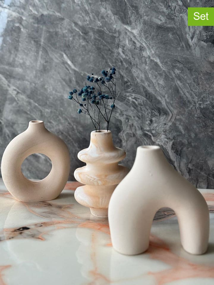 Scandinavia Concept Wazony (3 szt.) w kolorze beżowym - 10 x Ø 8 cm rozmiar: onesize