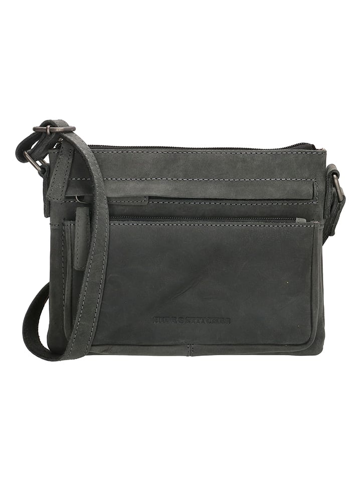 HIDE & STITCHES Skórzana torebka w kolorze antracytowym - 23 x 17 x 5 cm rozmiar: onesize