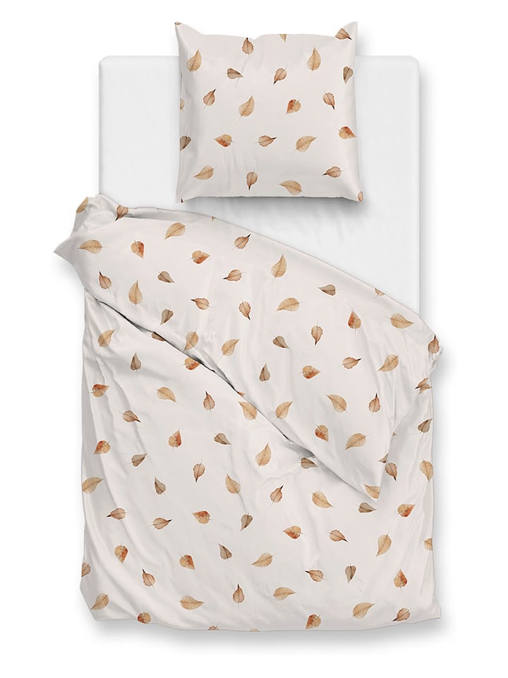 Zo!Home Komplet pościeli "Aurelia" w kolorze jasnobrązowo-kremowym rozmiar: 135x200 cm