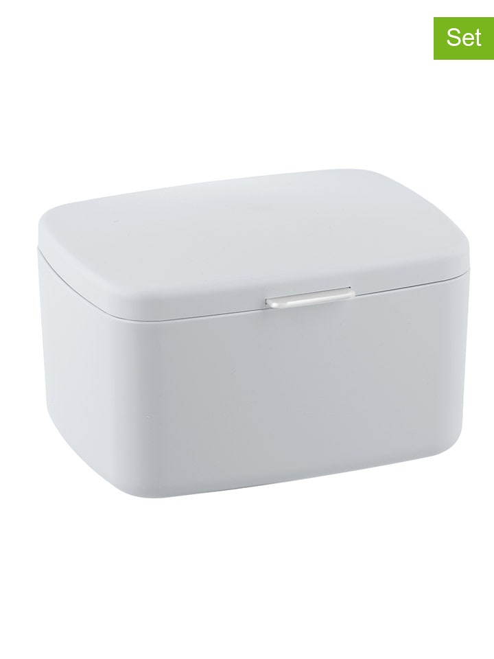 Wenko Pojemniki (2 szt.) "Barcelona" w kolorze białym - 19,5 x 11 cm rozmiar: onesize