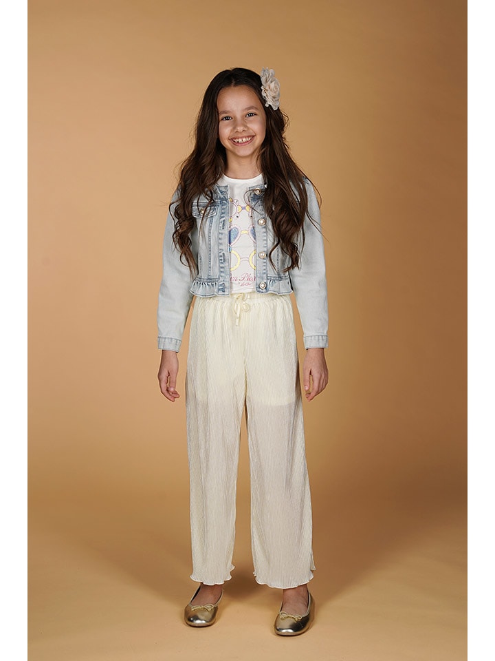 Le Chic Spodnie "Desra" w kolorze kremowym rozmiar: 128