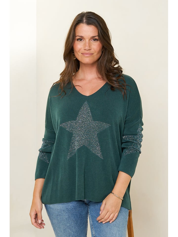 Curvy Lady Sweter w kolorze ciemnozielonym rozmiar: 44/46