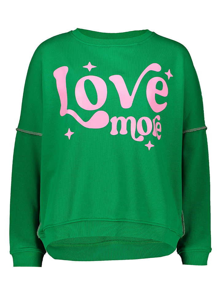 miss goodlife Bluza "Love more" w kolorze zielonym rozmiar: L