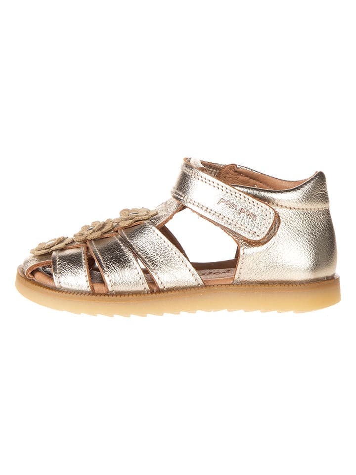 POM POM Skórzane półsandały w kolorze złotym rozmiar: 24