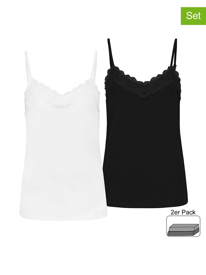 Sublevel Topy (2 szt.) w kolorze czarnym i białym rozmiar: XS