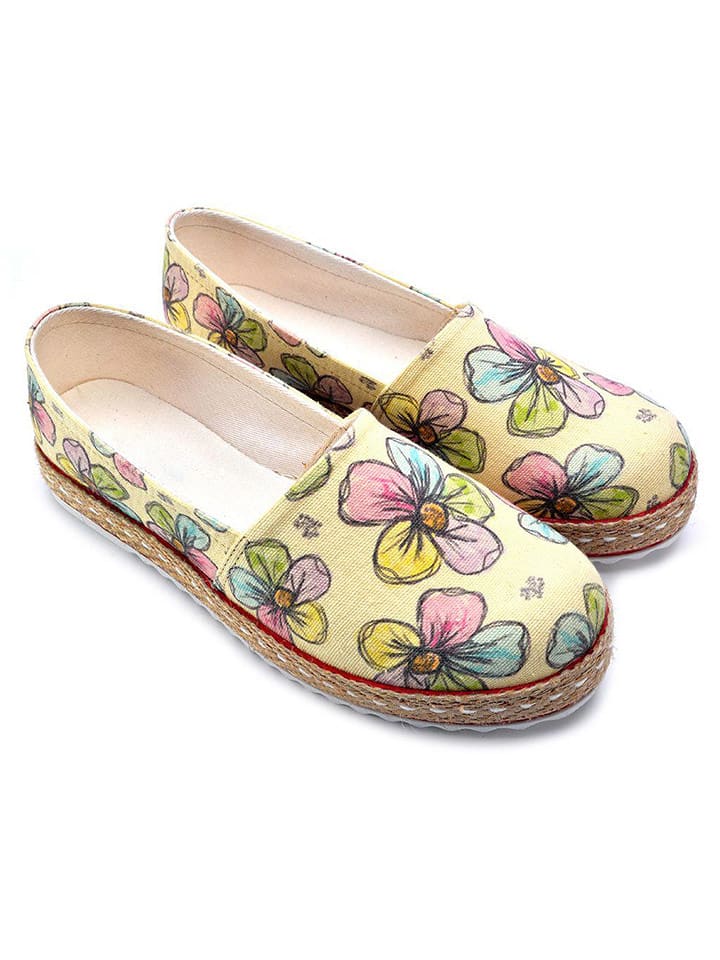 Goby Espadryle w kolorze jasnożółtym ze wzorem rozmiar: 41