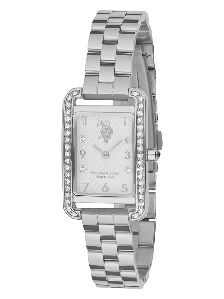 U.S. Polo Assn. Zegarek kwarcowy w kolorze srebrno-białym rozmiar: onesize