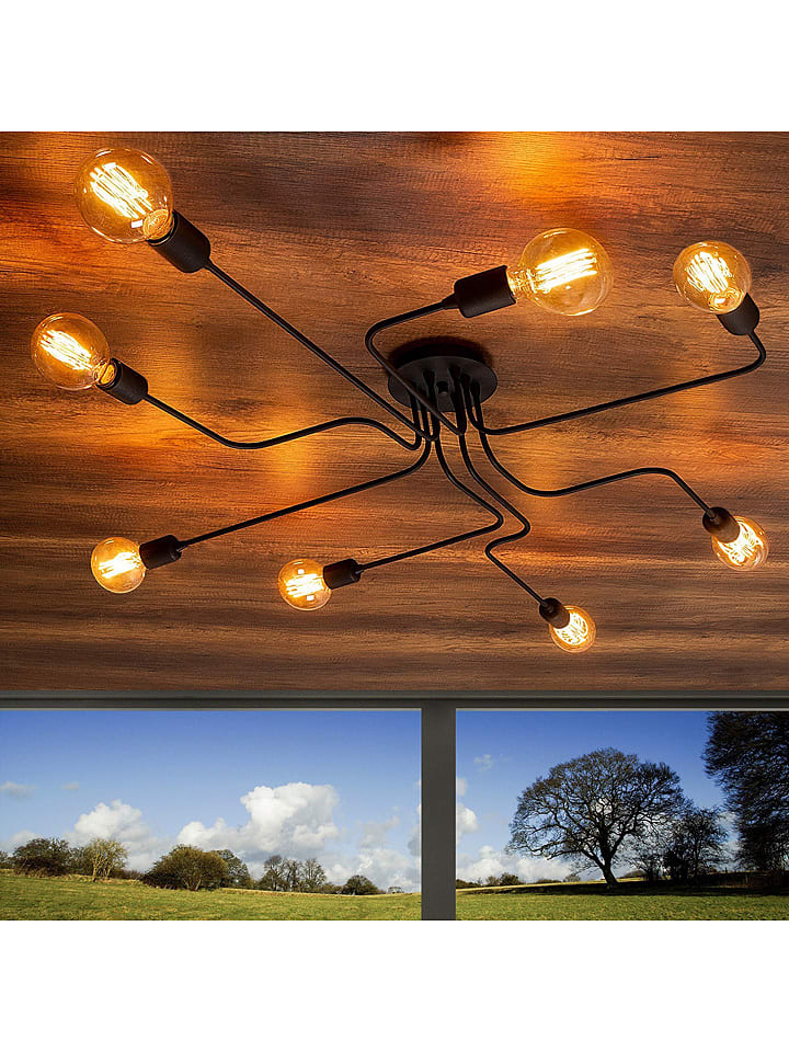 Opviq Lampa sufitowa "Truva" w kolorze czarnym - gł. 15 x Ø 140 cm rozmiar: onesize