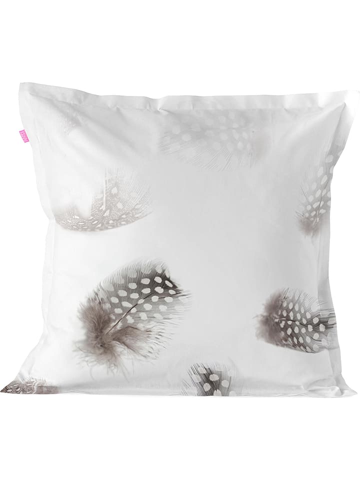 Happy Friday Poszewka "Light" w kolorze biało-szarym na poduszkę rozmiar: 80x80 cm