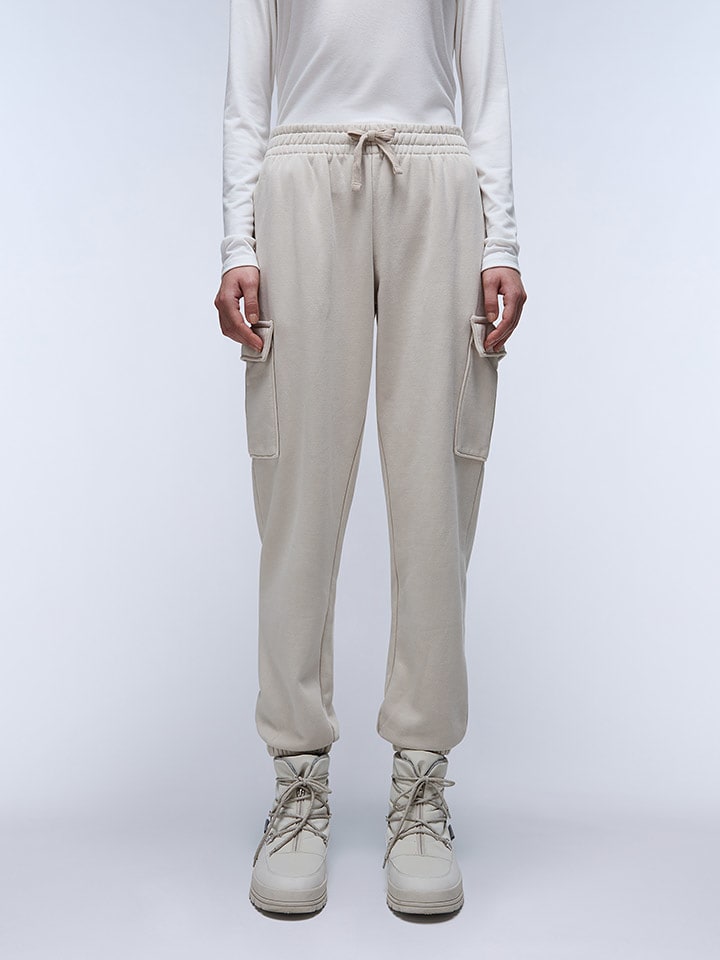 Napapijri Spodnie dresowe w kolorze kremowym rozmiar: S