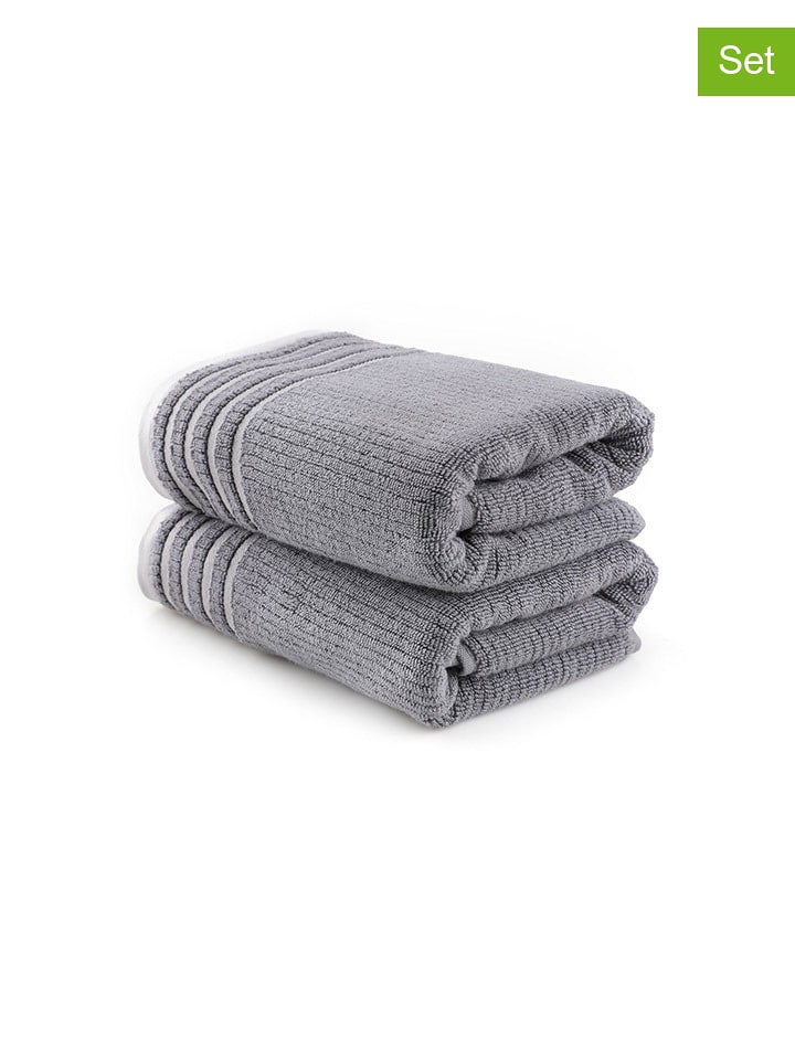 Elizabed Ręczniki prysznicowe (2 szt.) w kolorze szarym rozmiar: 75x150 cm