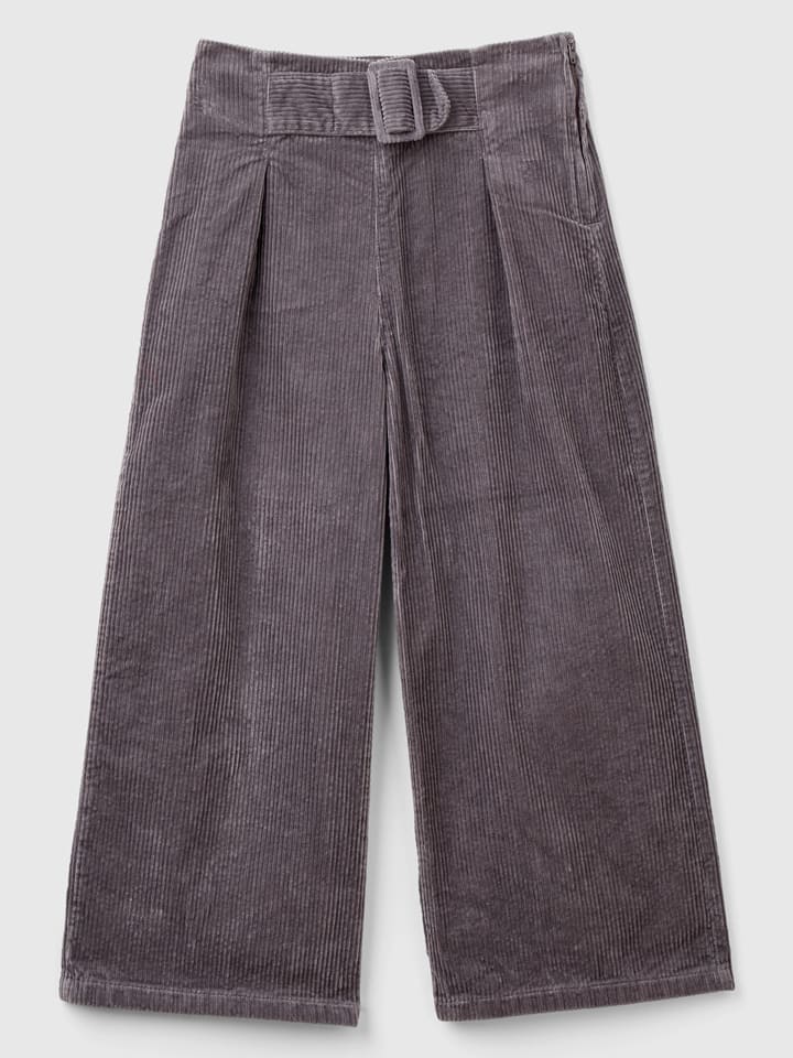 Benetton Spodnie sztruksowe w kolorze szarym rozmiar: 140