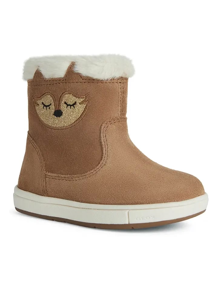 Geox Skórzane botki zimowe "Trottola" w kolorze jasnobrązowym rozmiar: 26