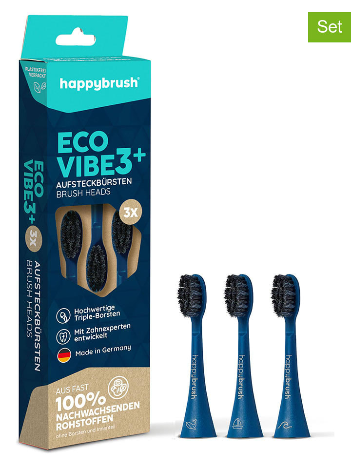 happybrush Końcówki (3 szt.) "Eco Vibe3+ Ocean" do szczoteczki rozmiar: onesize