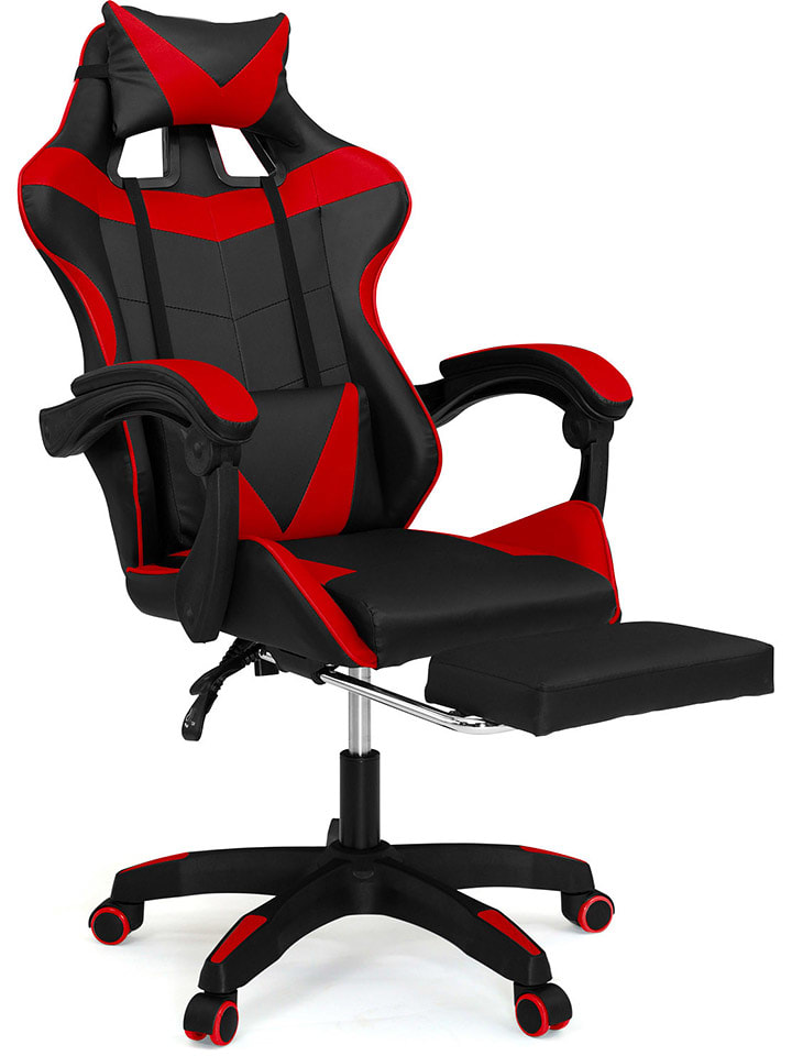 IDOMYA Essentials Krzesło biurowe w kolorze czerwono-czarnym - 60 x 117,5 x 64 cm rozmiar: onesize