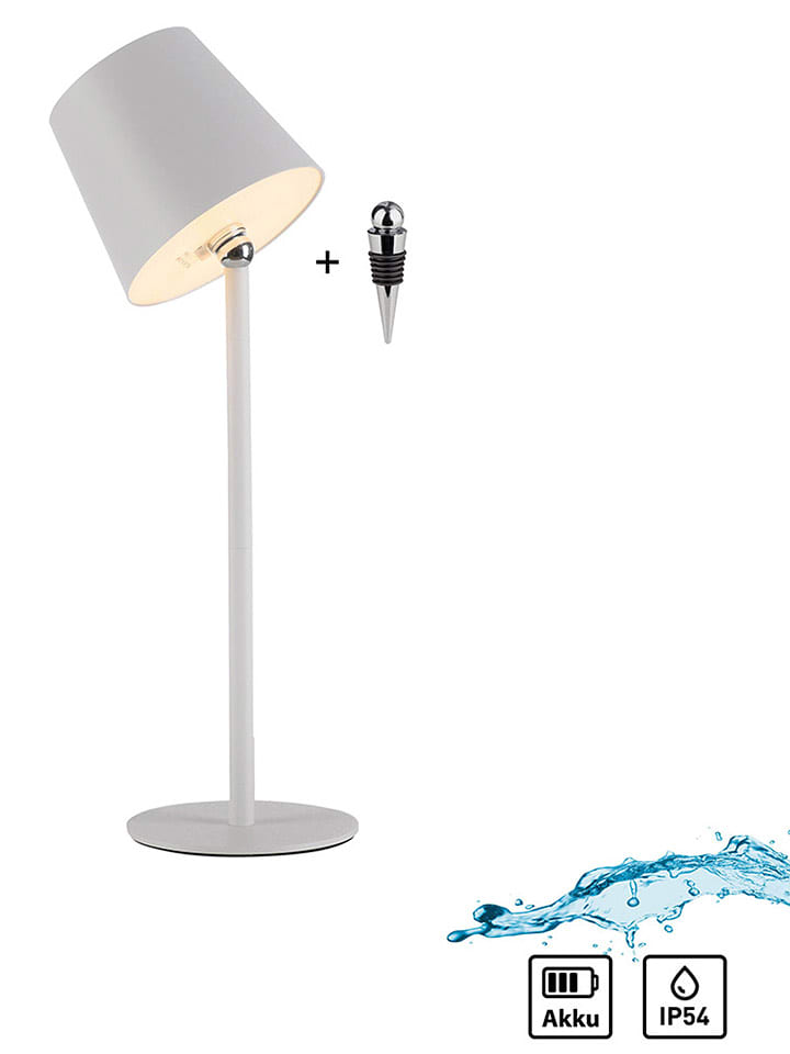 Just Light Lampa stołowa LED "Boteria" w kolorze białym - wys. 37 x Ø 11 cm rozmiar: onesize