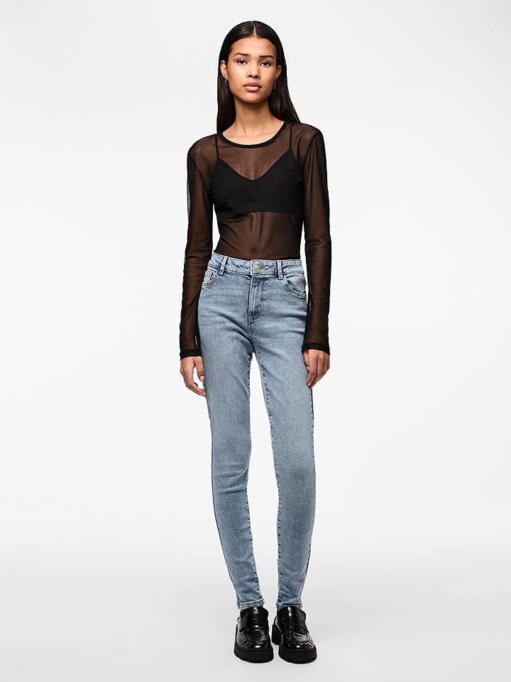 Pieces Dżinsy "Dana" - Skinny fit - w kolorze błękitnym rozmiar: XS/L30