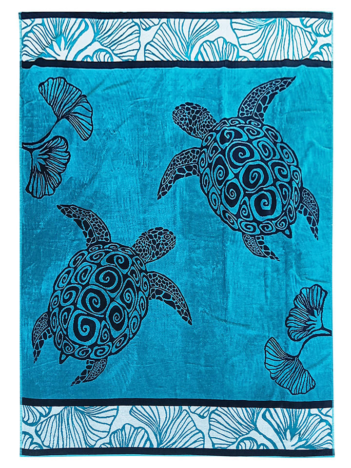 Le Comptoir de la Plage Ręcznik plażowy "Bora Bora - Mallorca" w kolorze błękitnym - 180 x 140 cm rozmiar: onesize