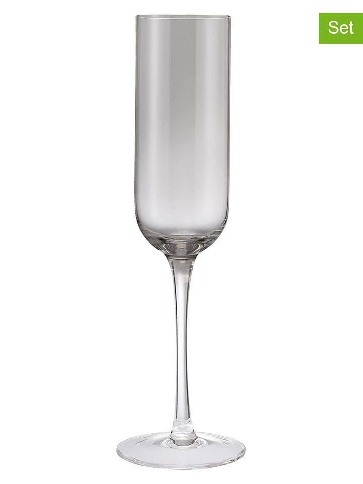 Blomus Kieliszki (4 szt.) "Fuumi" w kolorze jasnoszarym do szampana - 220 ml rozmiar: onesize