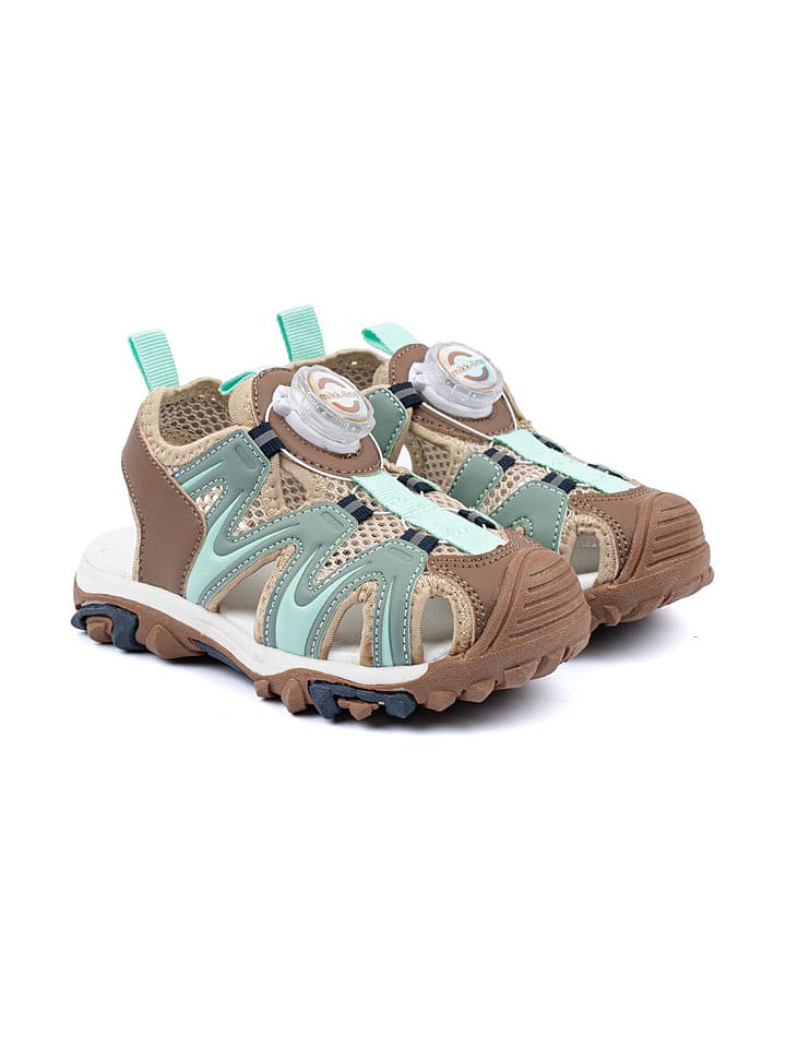 mikk-line Półsandały w kolorze beżowo-miętowo-jasnobrązowym rozmiar: 29