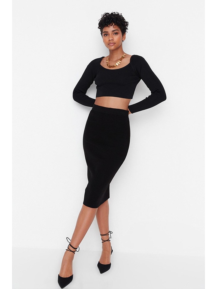 trendyol Spódnica w kolorze czarnym rozmiar: S