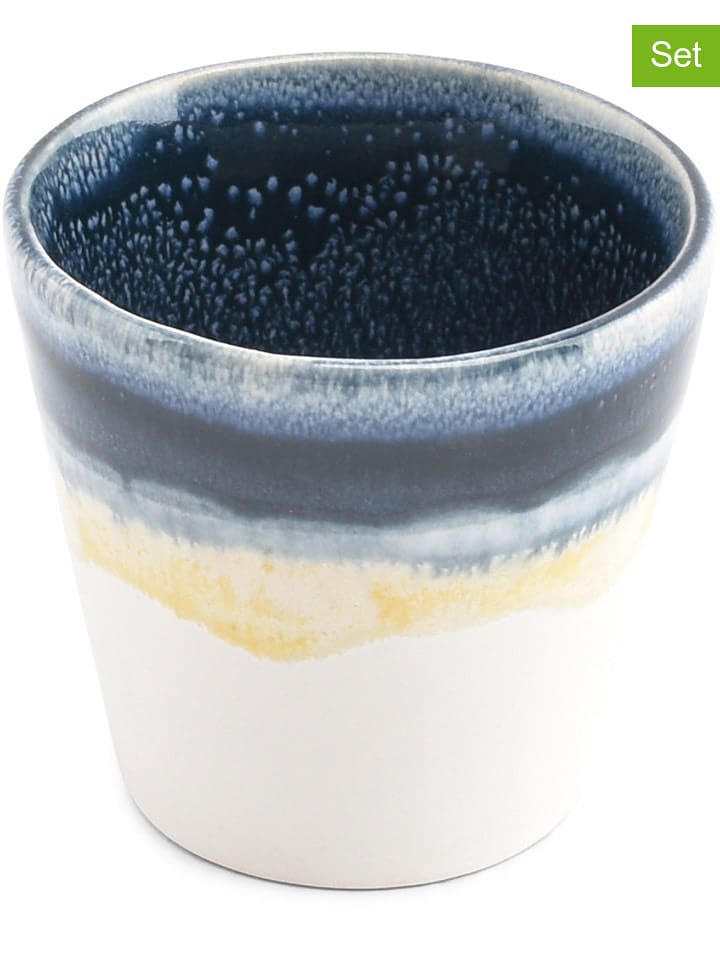 Salt and Pepper Kubki (4 szt.) "Flow" w kolorze biało-granatowym do mokki - 100 ml rozmiar: onesize