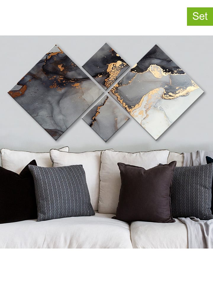 ABERTO DESIGN Druki (4 szt.) na drewnie rozmiar: onesize