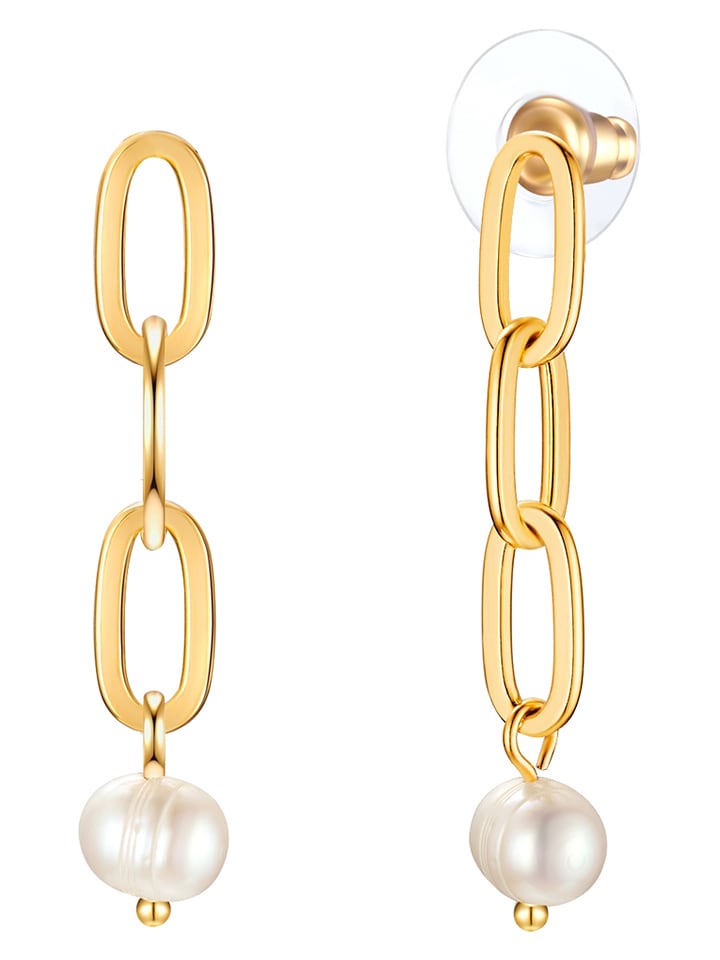 Yokoamii Pozłacane kolczyki-wkrętki z perłami rozmiar: onesize